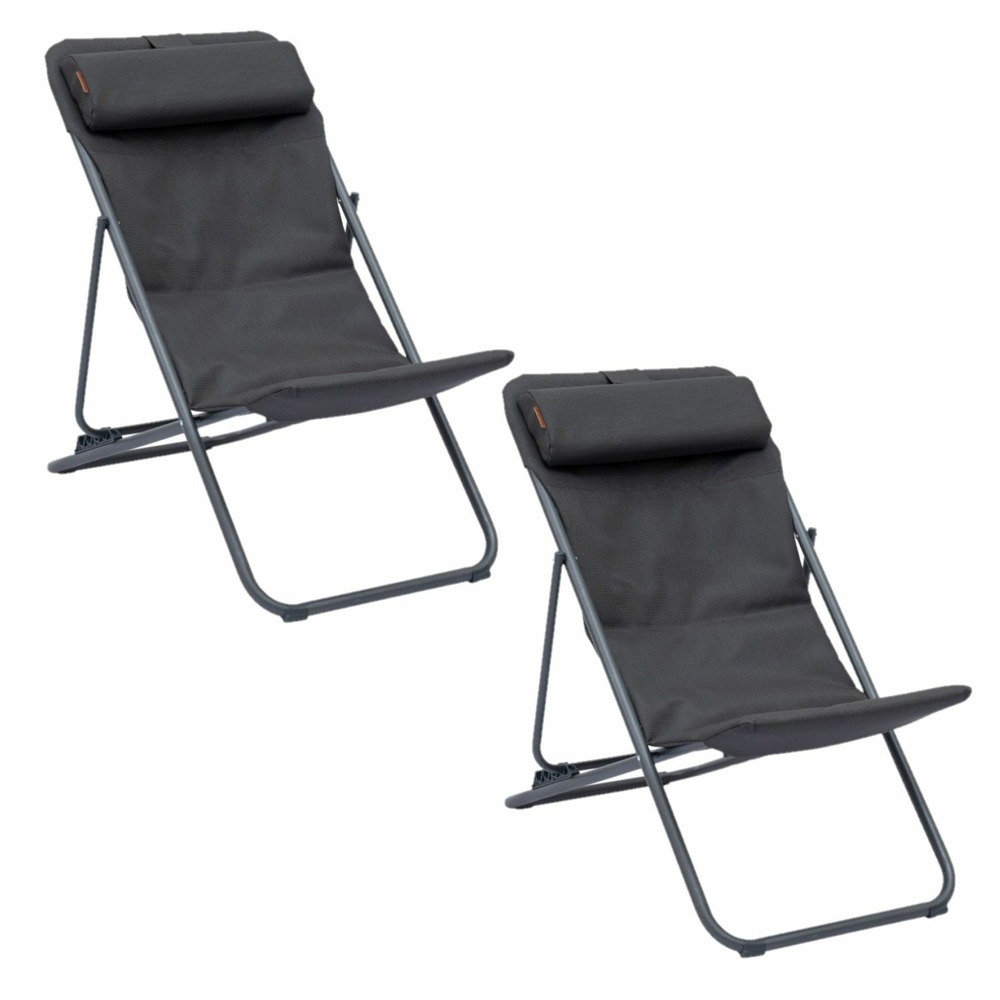 Lot de 2 chiliennes de jardin pliante mirael