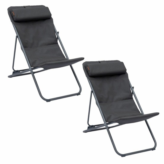 Lot de 2 chiliennes de jardin pliante mirael