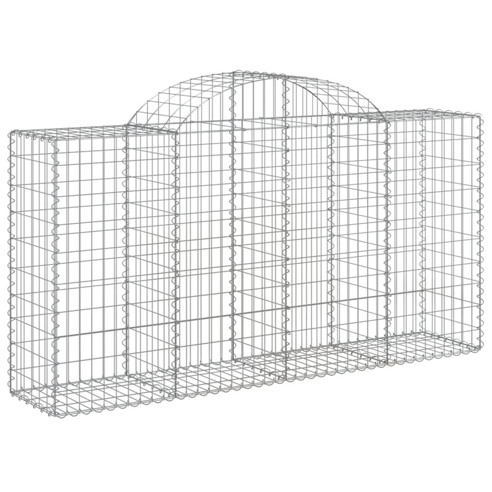 Panier de gabions arqué 200x50x100/120 cm fer galvanisé