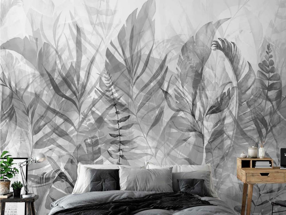 Papier peint premium magic grove - 400 x 280 cm - noir et blanc - artgeist