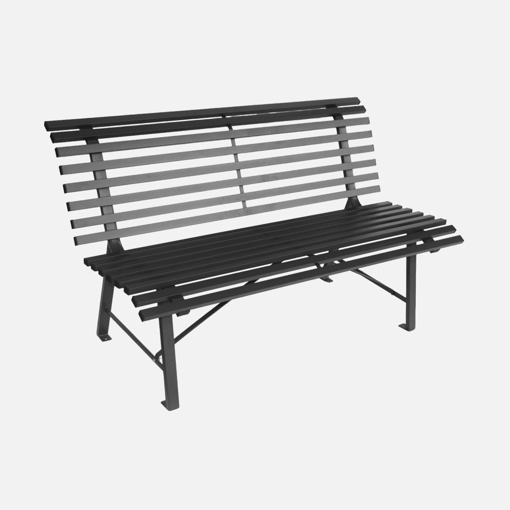 Banc de jardin acier 2 places anthracite 140cm - nima