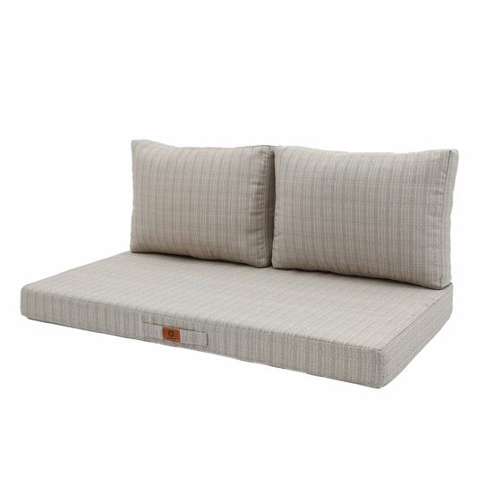 Coussins pour salon de jardin déhoussable 100x50cm - beige chiné