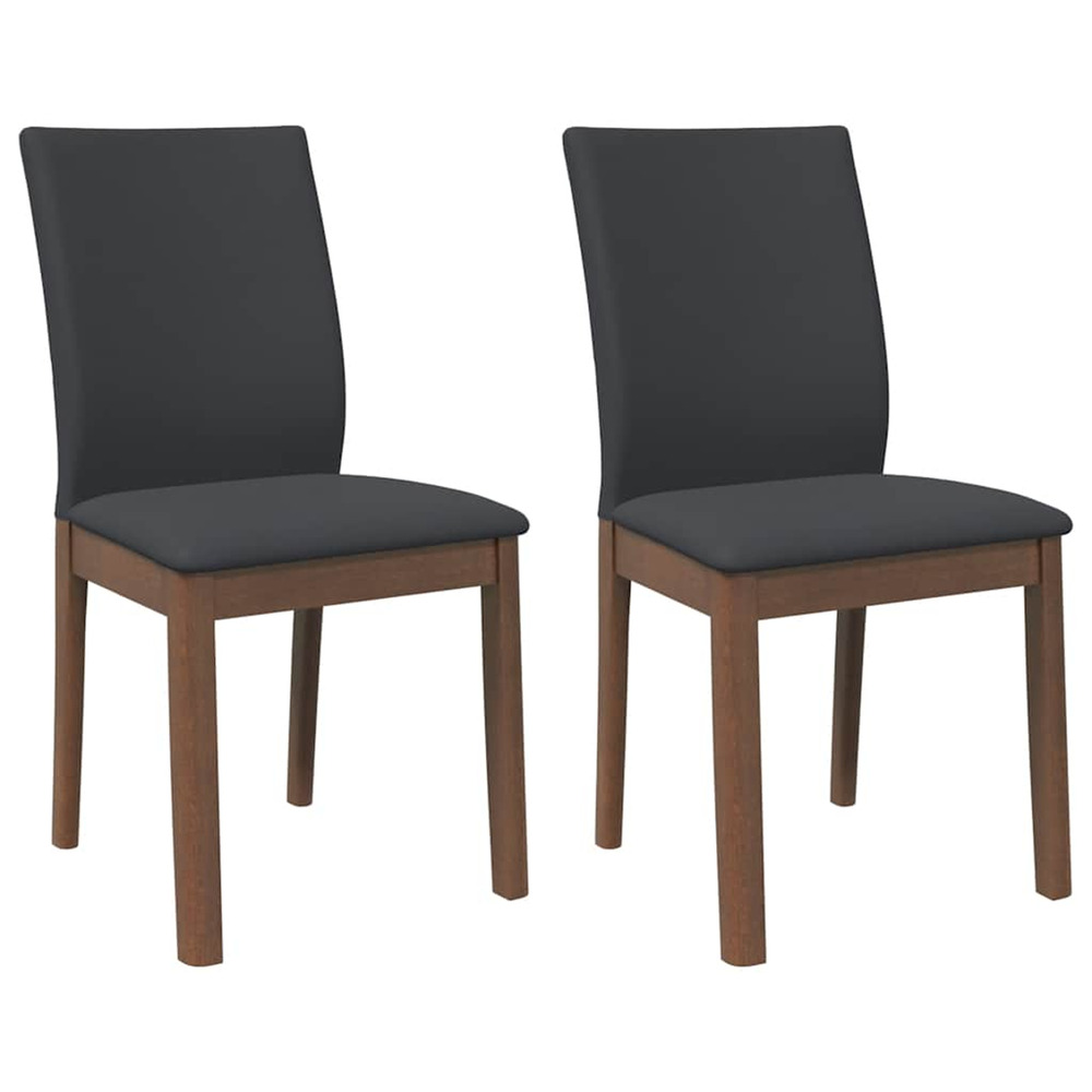 Chaises à manger coussins 2 pcs marron bois massif caoutchouc