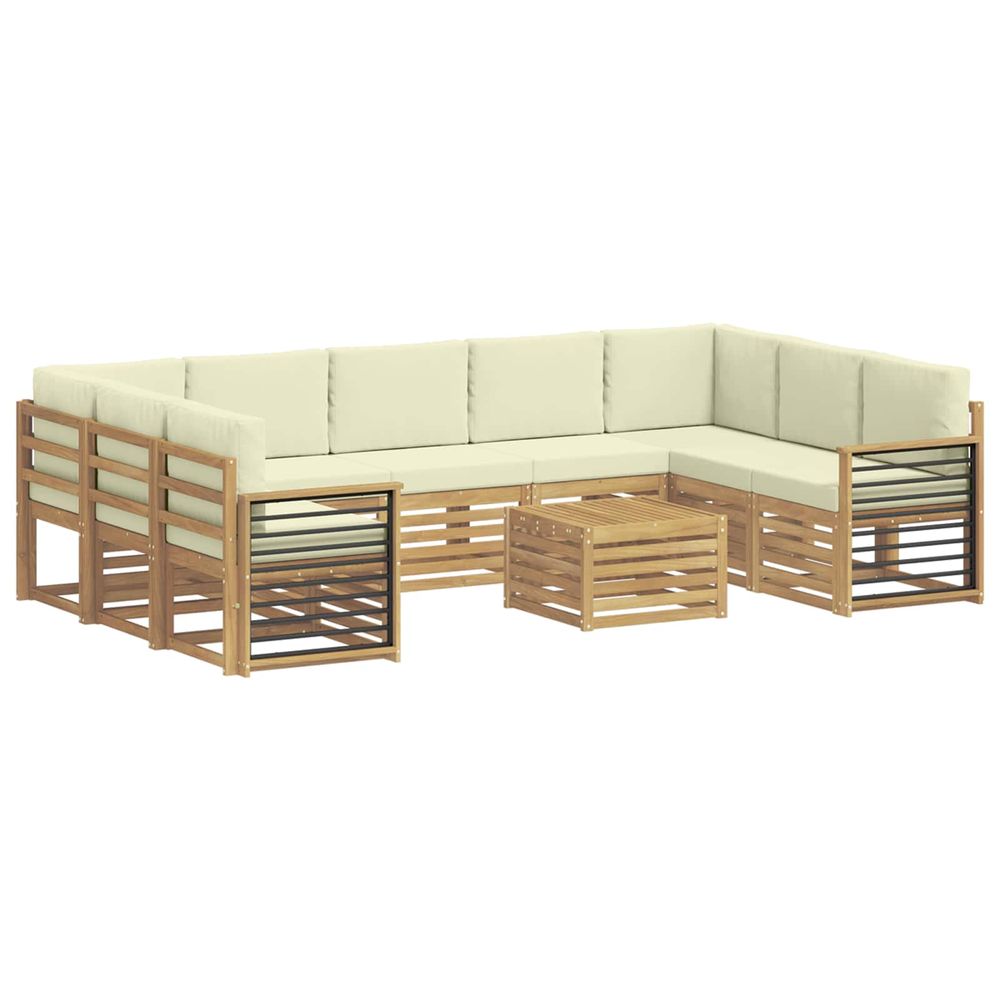 Ensemble de canapés d'extérieur 10 pc blanc et crème polyester