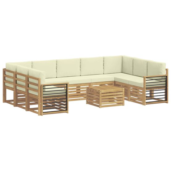 Ensemble de canapés d'extérieur 10 pc blanc et crème polyester
