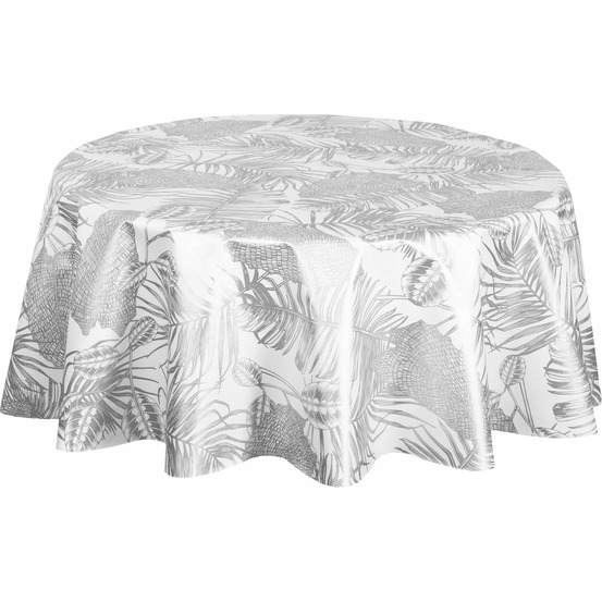 Nappe ronde en toile cirée nacrée vitali - diam. 150 cm - blanc