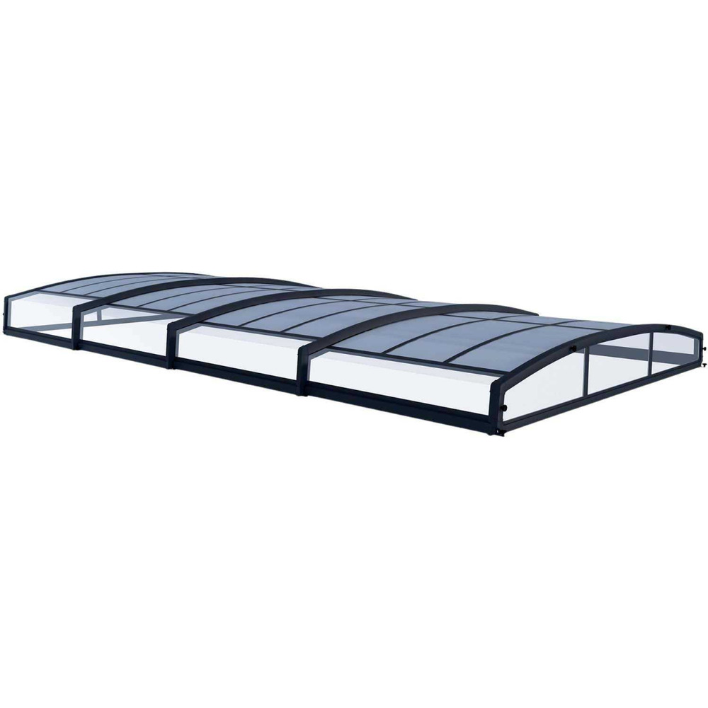 Abri piscine téléscopique en aluminium et polycarbonate majorca 8.7 x 4.7 m