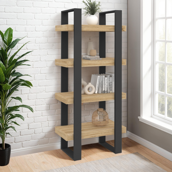 Etagère 4 niveaux phoenix bois et noir