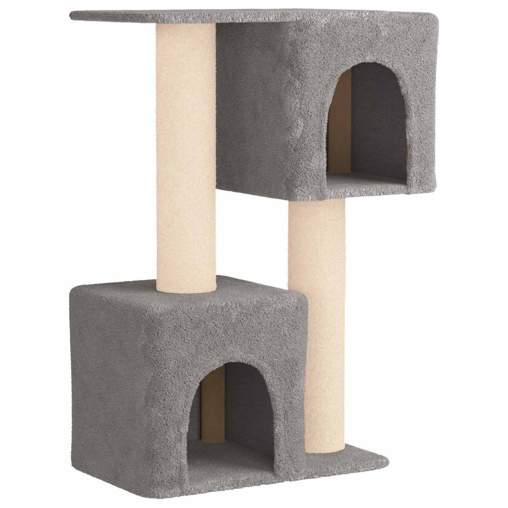 Arbre à chat avec poteaux à griffer en sisal gris clair 114 cm