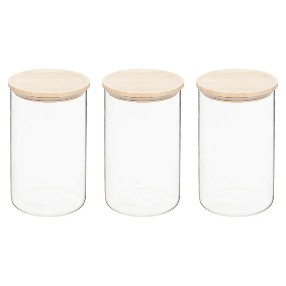 Lot de 3 bocaux en verre 