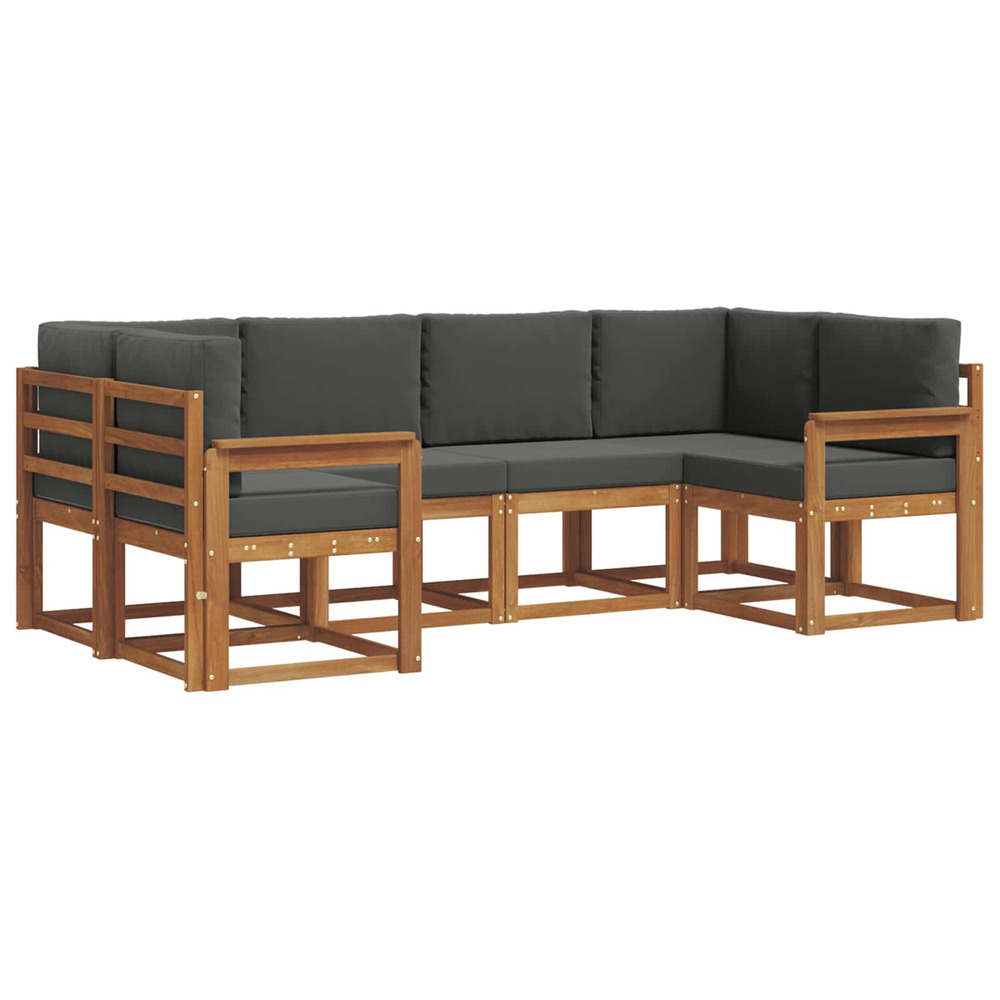 Ensemble de canapés d'extérieur 6 pcs naturel et anthracite