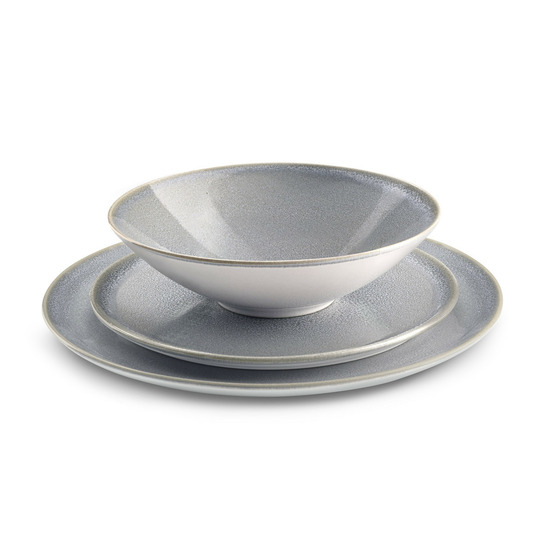 Yumi gris - service de vaisselle 18 pièces