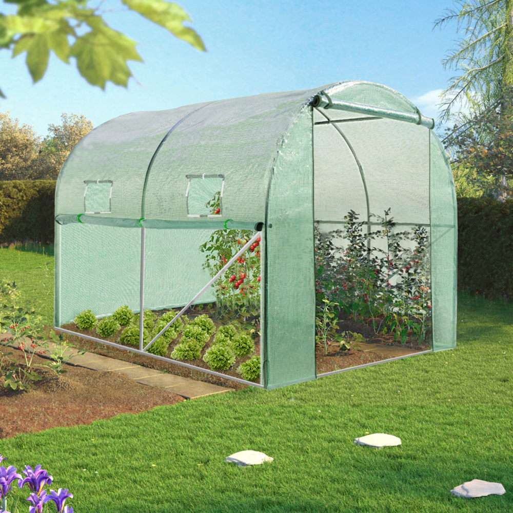 Serre tunnel de jardin 4 saisons 6m² verte gamme maraîchère roma 2x3m