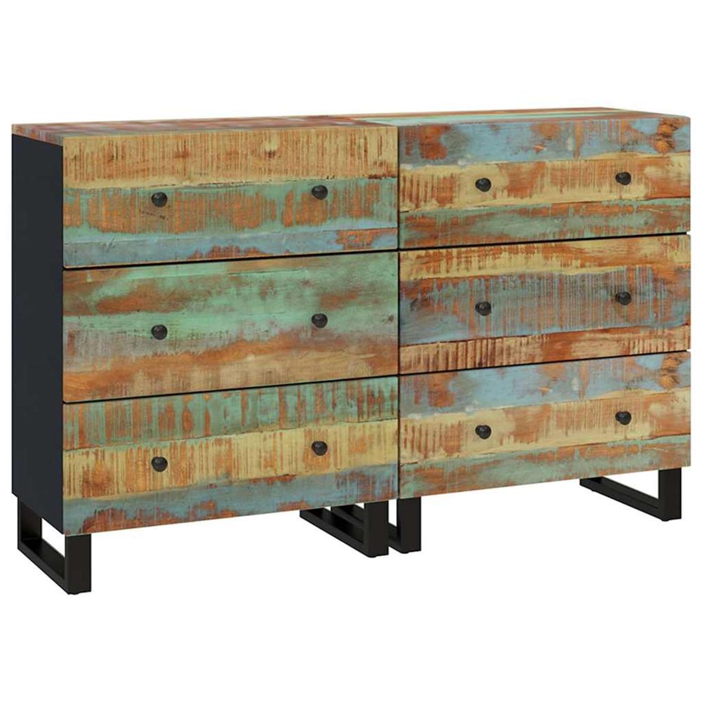 Buffets 2 pcs 60x33x75 cm bois massif de récupération