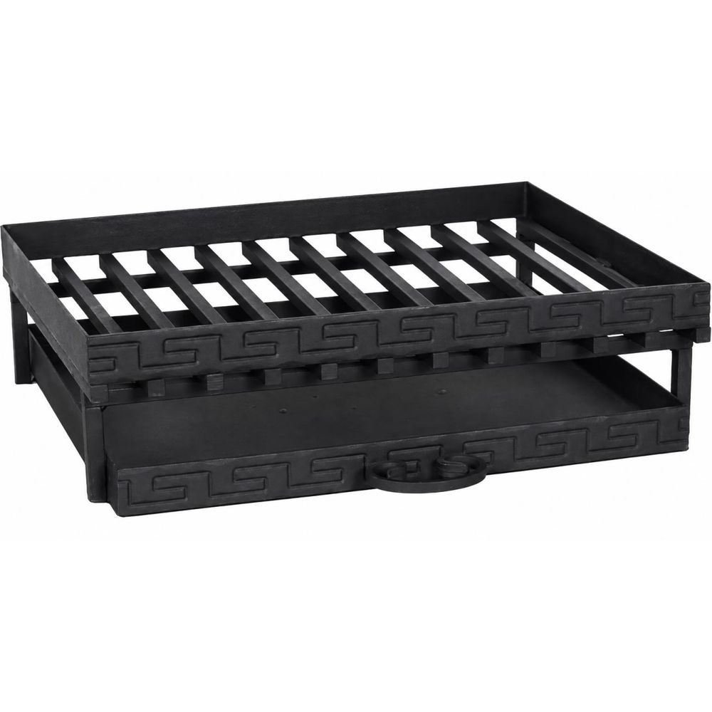 Grille de cheminée en acier avec tiroir 52 cm