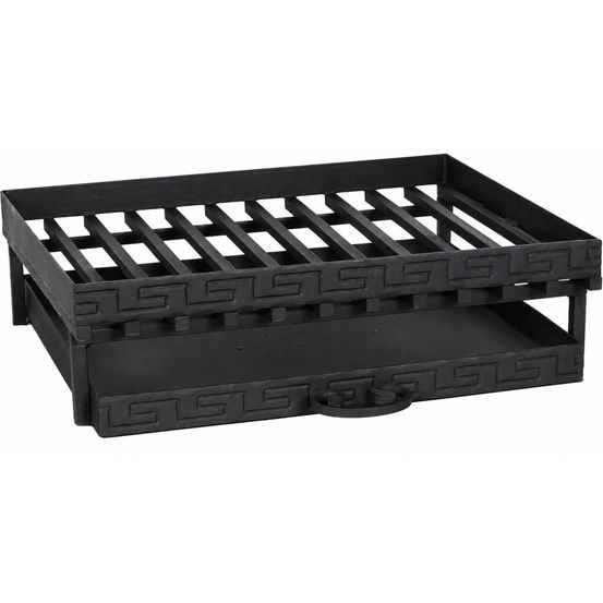 Grille de cheminée en acier avec tiroir 52 cm