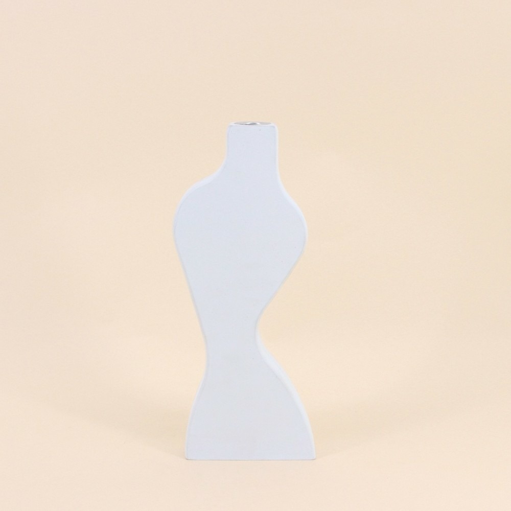 Bougeoir design blanc 30cm, eludo