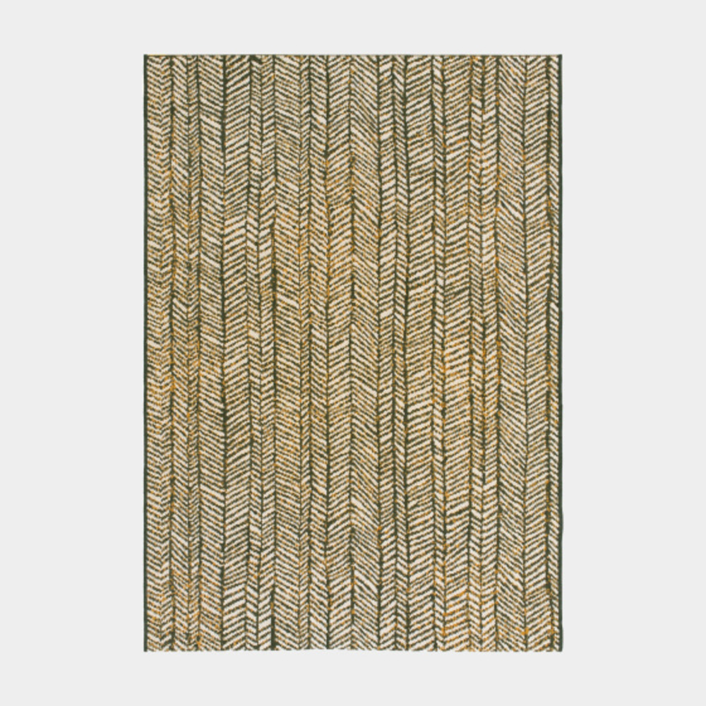 Tapis d’extérieur ou de salon - motifs graphiques - noir, crème et terracotta - 80 x 150 cm