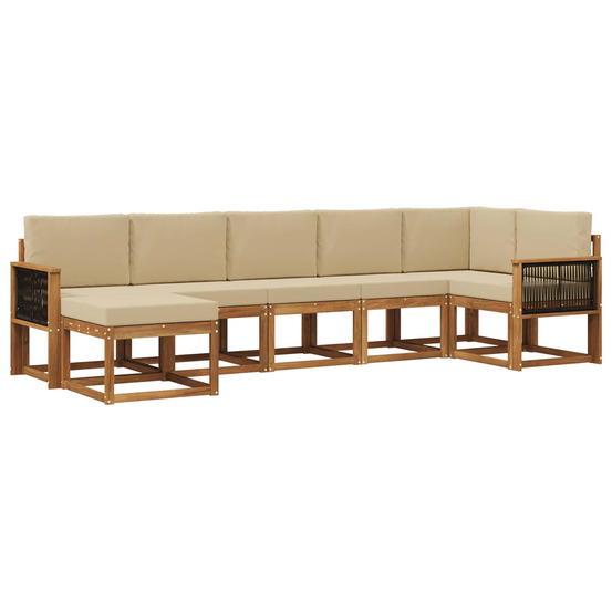 Ensemble de canapés d'extérieur 7 pcs naturel et beige