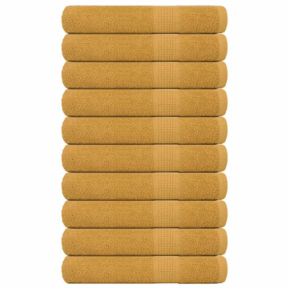 Serviettes de sauna frogn 10 pcs doré 80x200 cm 360 g/m²