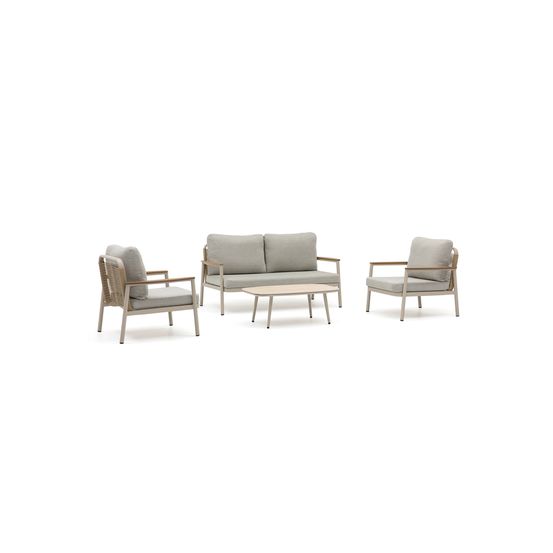 Salon de jardin verona en aluminium et corde