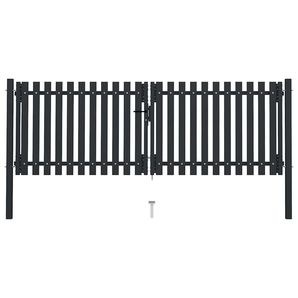 Portail double en acier 300 x 75 cm anthracite