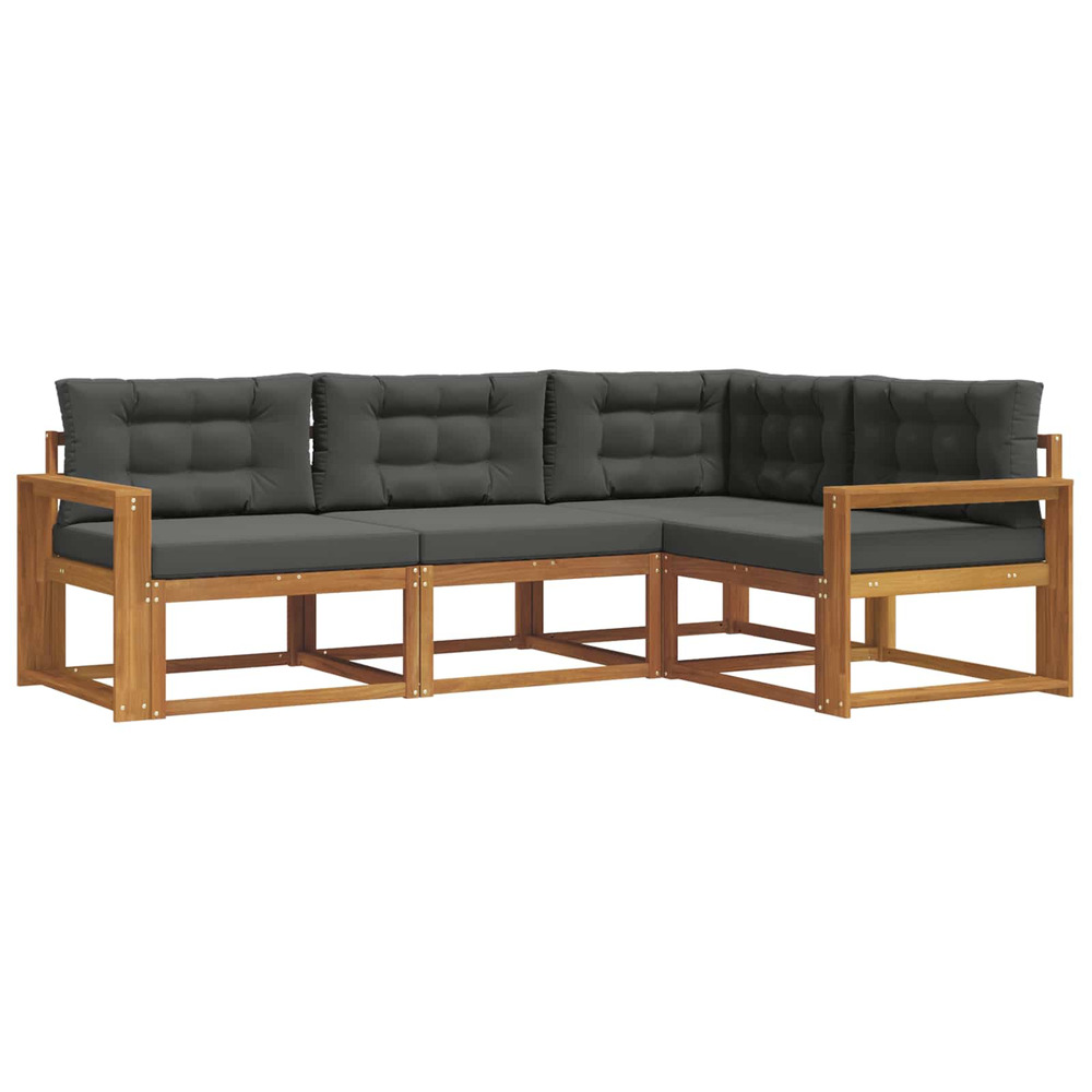 Ensemble de canapés d'extérieur 4 pcs naturel et anthracite