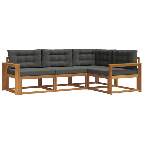 Ensemble de canapés d'extérieur 4 pcs naturel et anthracite