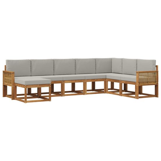 Ensemble de canapés d'extérieur 8 pc naturel et gris clair
