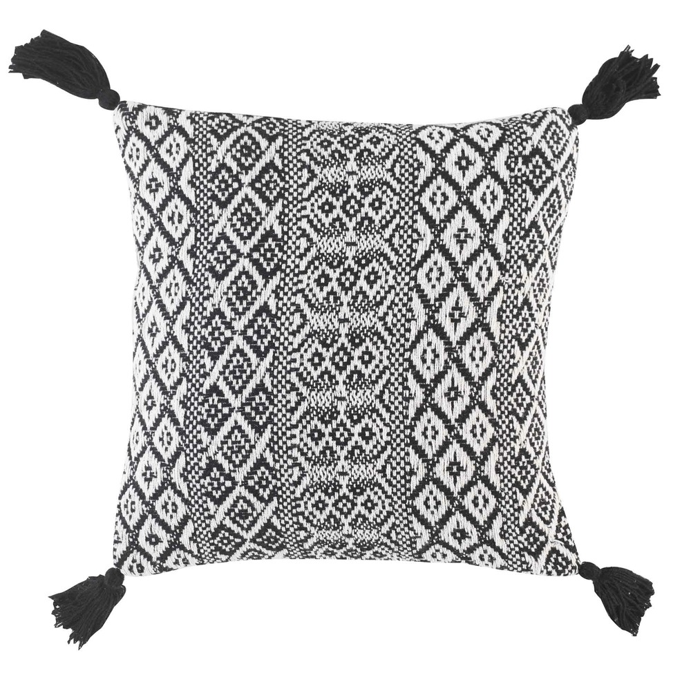Coussin avec pompons geometrique scenarel