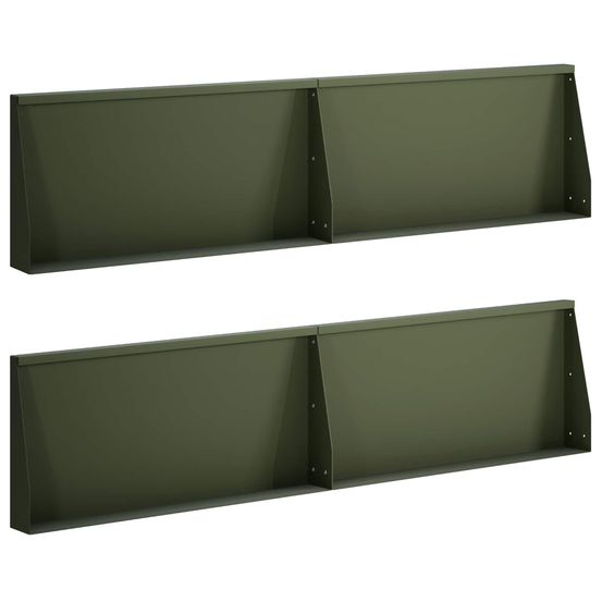 Mur de soutènement 4 pc 80 x 12 x 30 cm acier vert olive