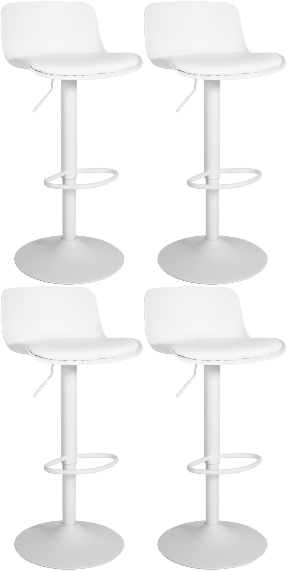 Lot de 4 tabourets de bar almada simili cuir