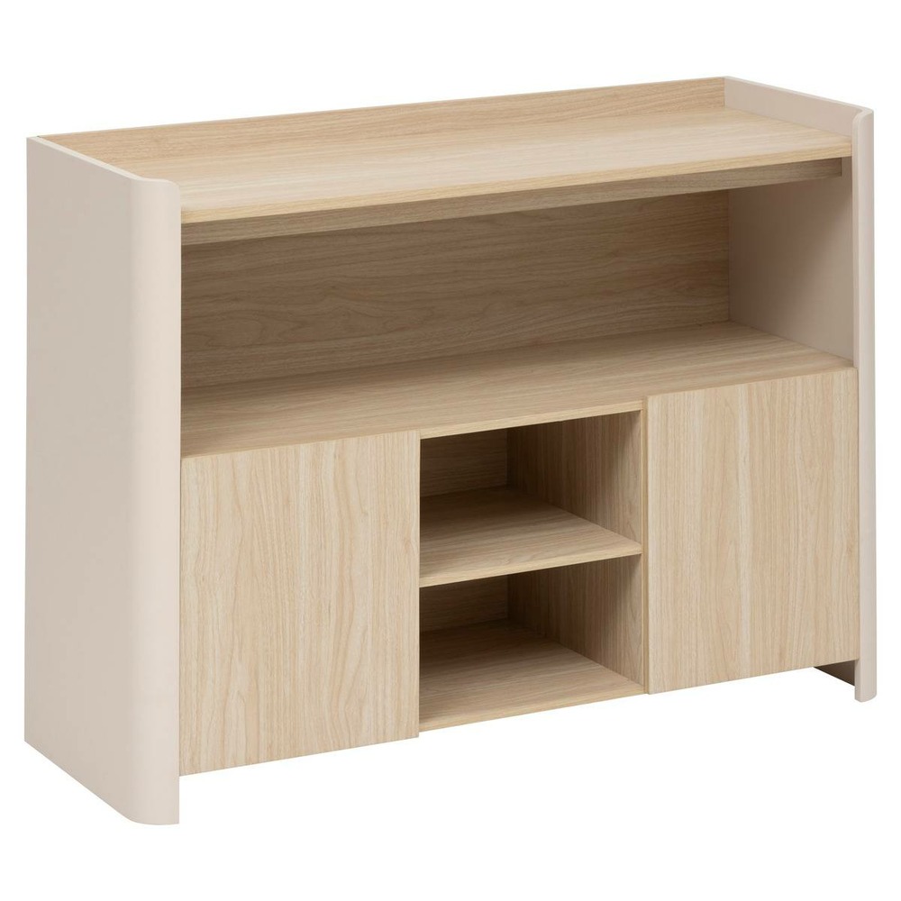 5five - buffet 2 portes roundy blanc ivoire et bois
