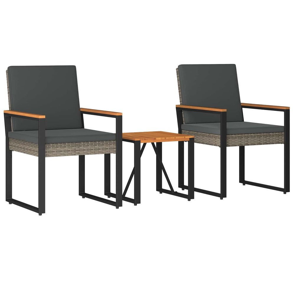Ensemble de meubles d'extérieur 3 pc gris et gris foncé