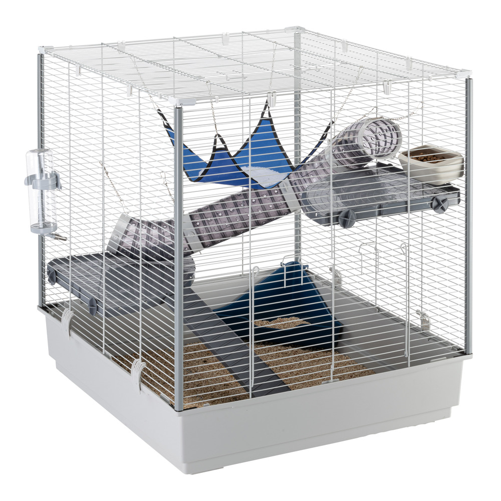 Ferplast cage pour rongeurs furet xl pour furets, chinchillas, en métal, accessoires inclus : mangeoire, abreuvoir, coin wc,