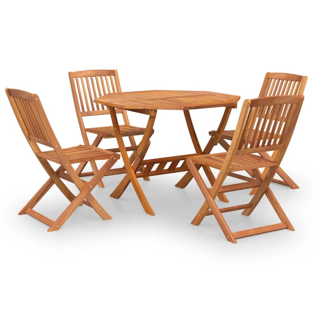 Ensemble à manger de jardin 5 pcs bois d'acacia solide
