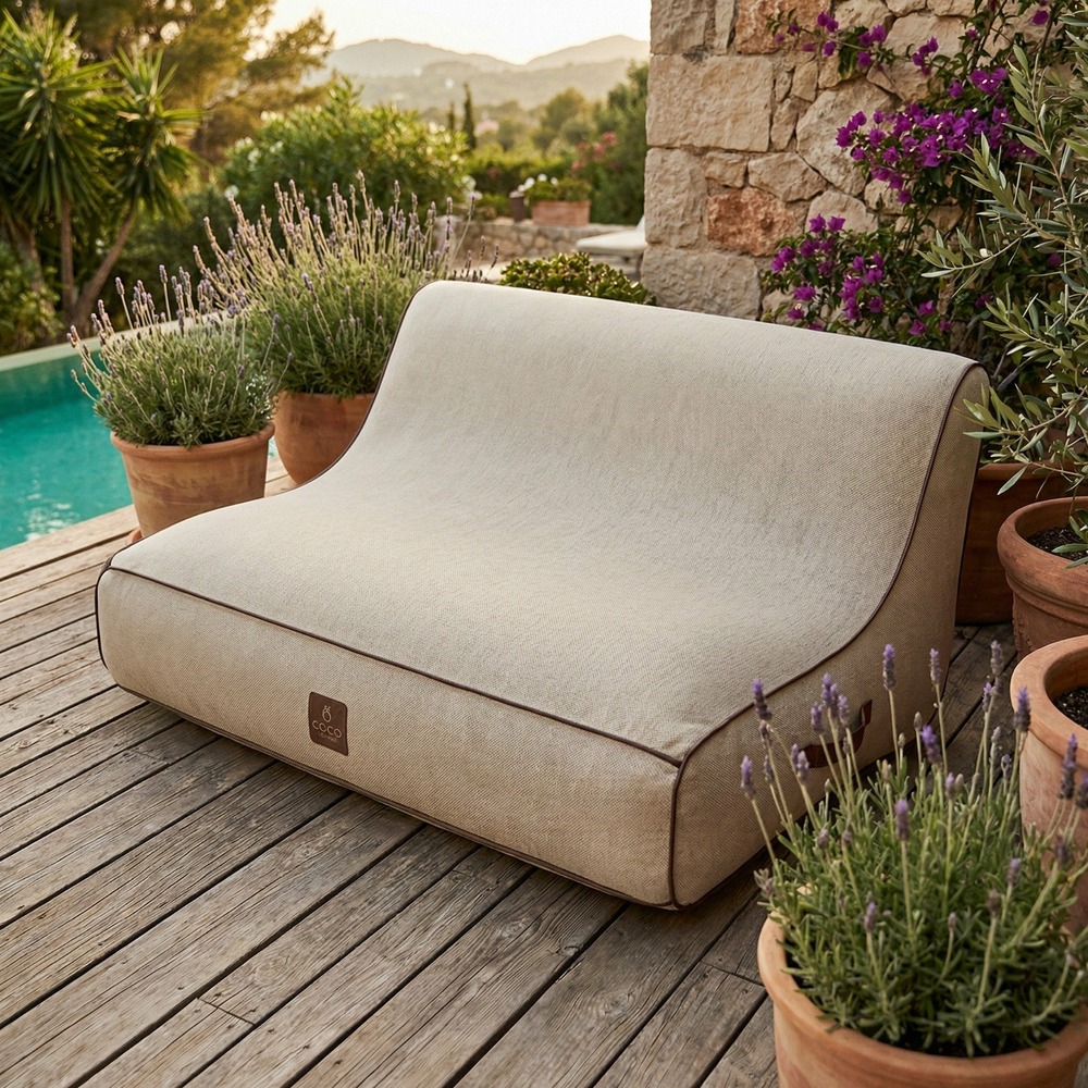 Canapé de jardin gonflable alizé collection aloha - blanc cassé