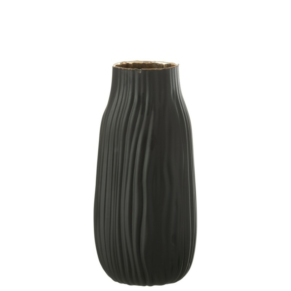 Vase en verre noir 12x12x26 cm