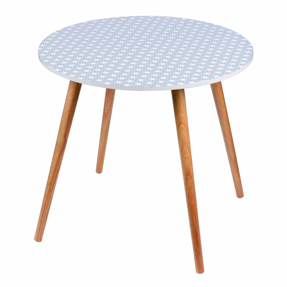 Table d'appoint scandinave fjord - diam. 48 cm - blanc