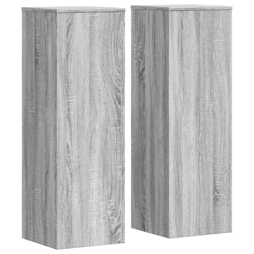 Support de plante 2 pièces sonoma gris 33 x 33 x 100 cm