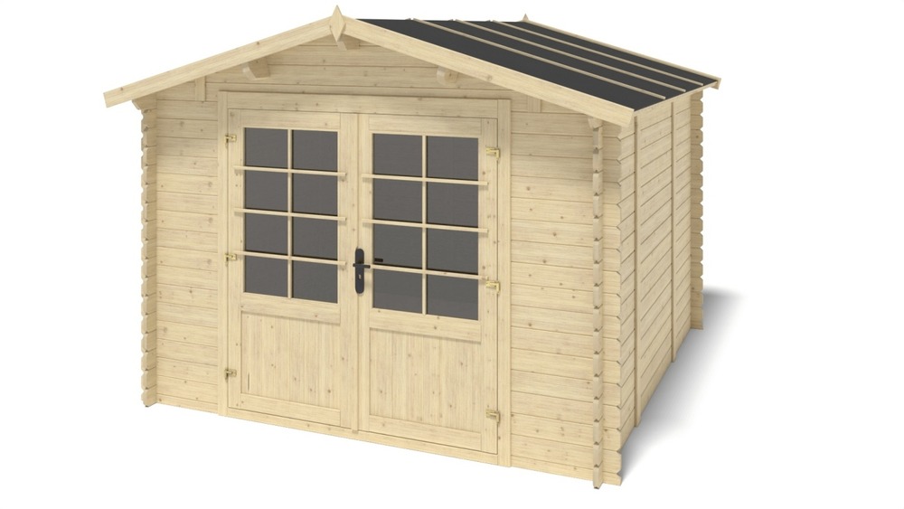 Abri de jardin en bois - 9m2 - 3x3m - ep. 28mm - couleur: naturel - dom664 - altanka