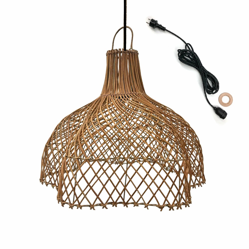 Suspension d'extérieur avec cable aria beige rotin d60 cm