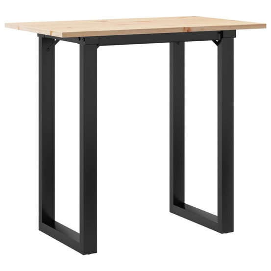Table à manger cadre en o 80x50x75,5cm bois de pin massif acier
