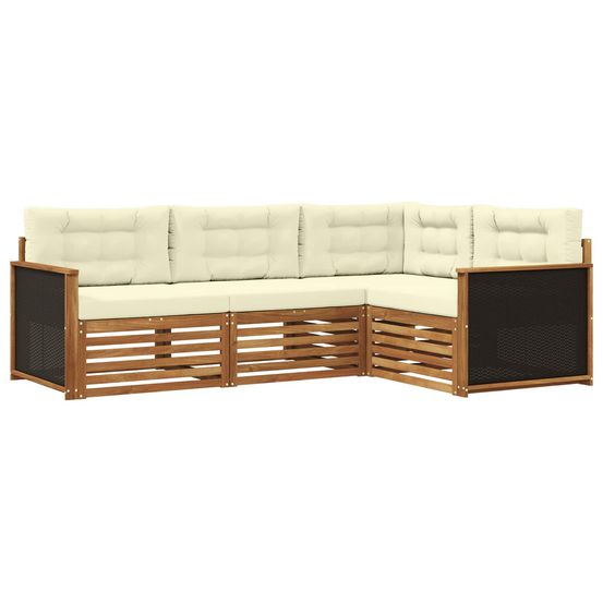 Ensemble de canapés d'extérieur 4 pc naturel et crème polyester