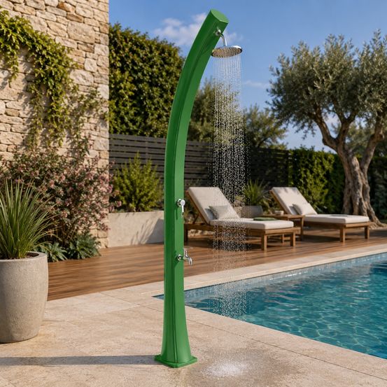 Douche solaire 40l pehd jet doux montage simple pour exterieur