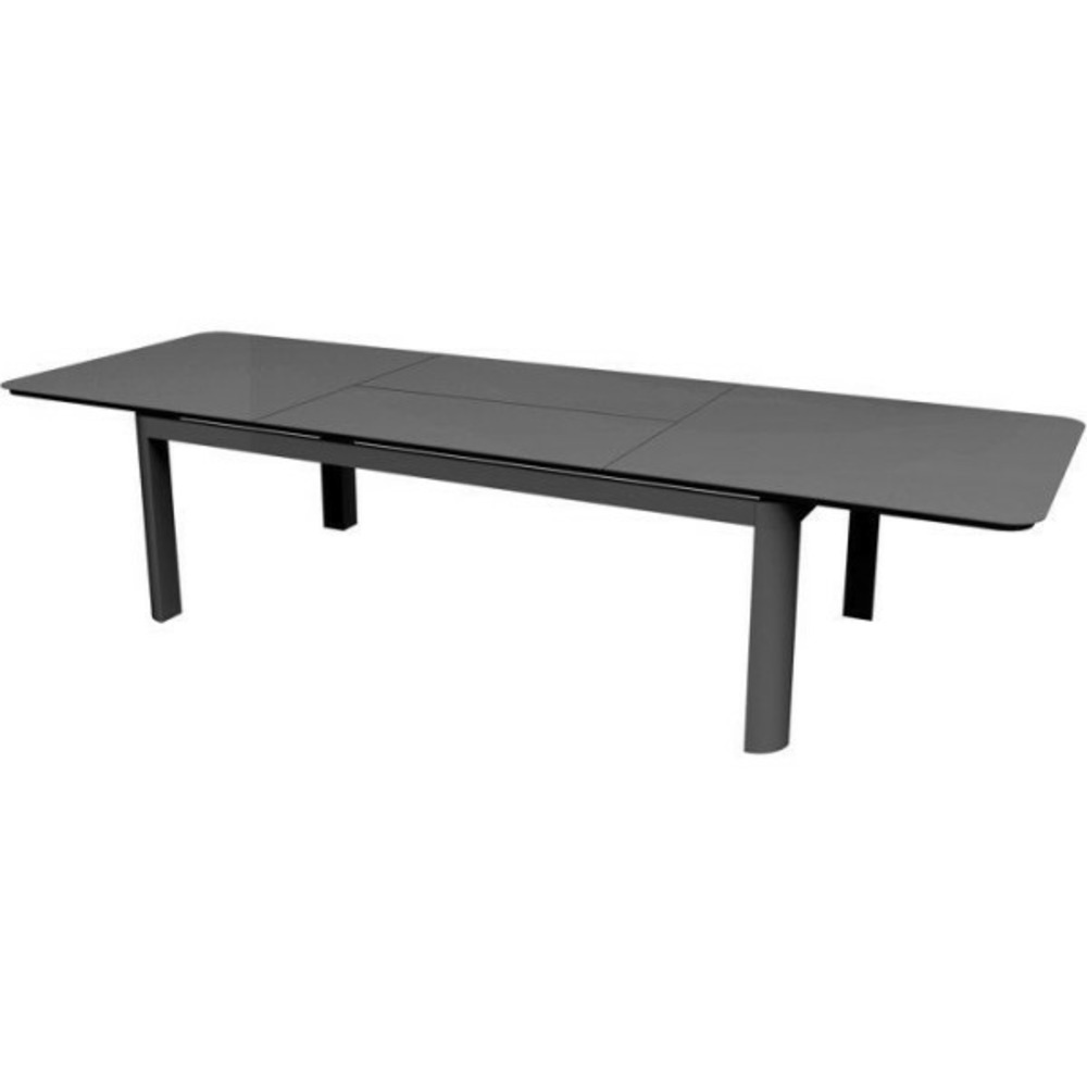 Table de jardin - rectangulaire - graphite - aluminium - 10/16 personnes - 230 / 350 x 120 cm - darius -