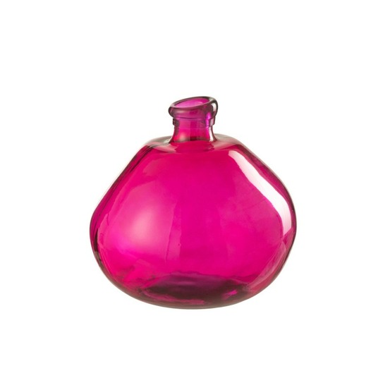 Vase bulle en verre fuchsia 31.5x31.5x32 cm