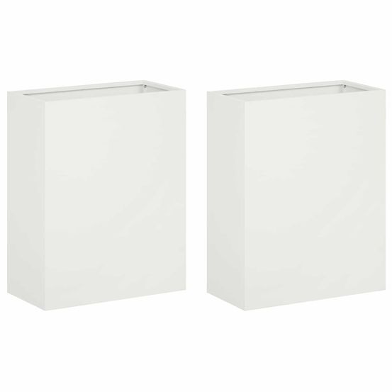Cache-pot de jardin 2 pc blanc 40 x 20 x 40 cm