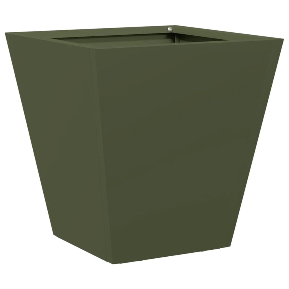 Jardinière vert olive 30x30x30 cm acier