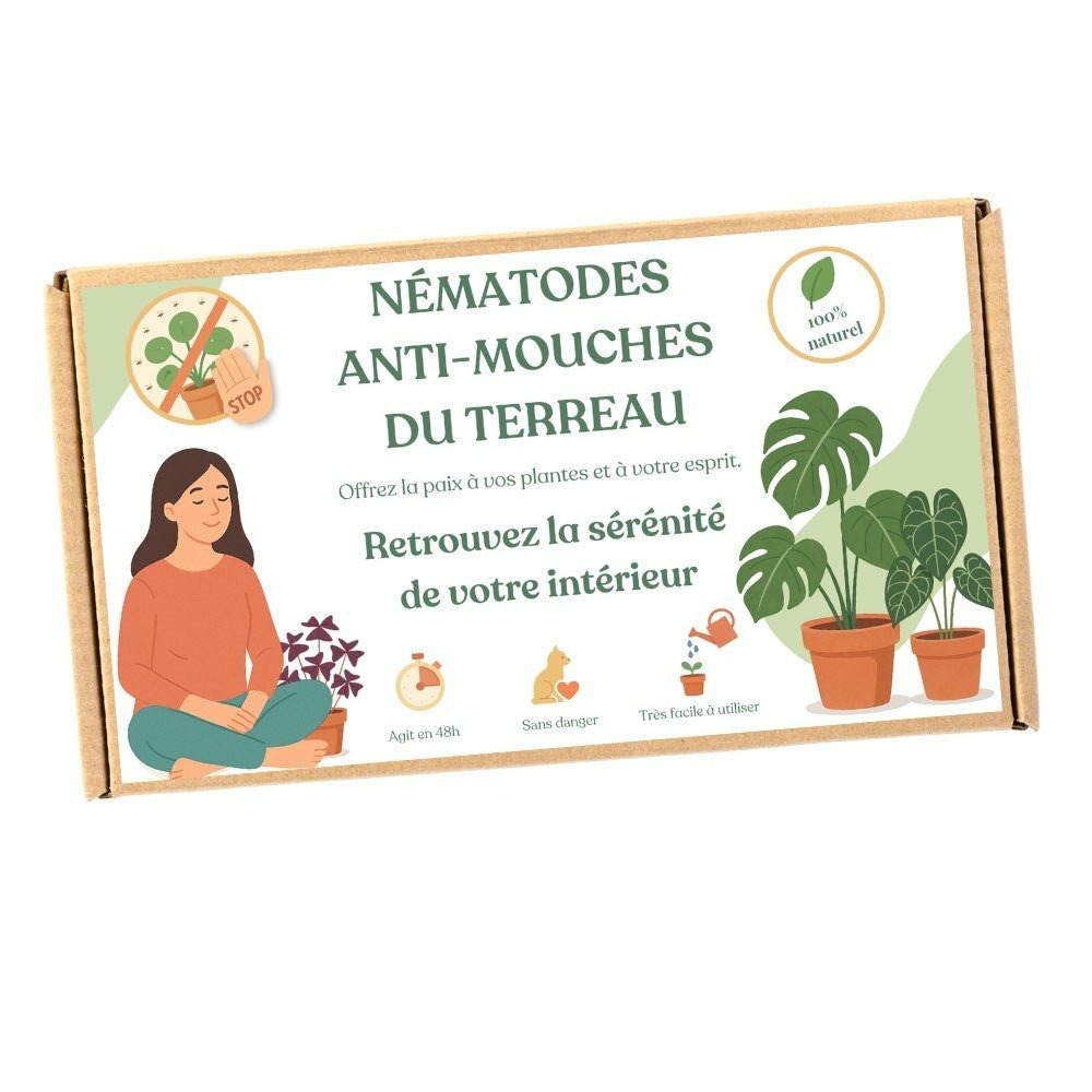 Nématodes felti (sf) - anti mouches du terreau - anti moucherons - anti sciarides - 5 millions traite jusqu'à 15 plantes - sans